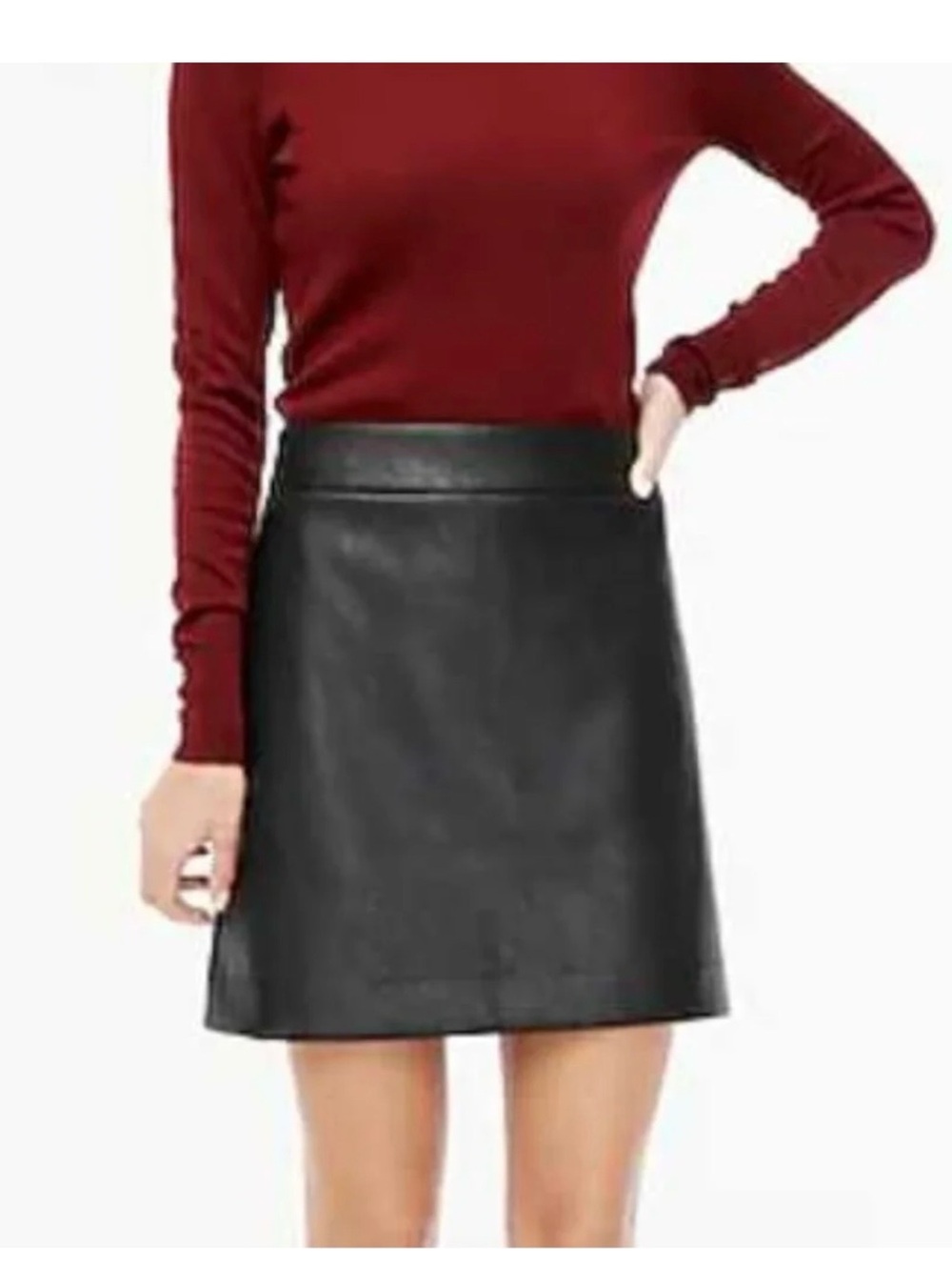 J. Crew Black Faux Leather Mini Skirt